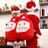 Christmas Santa Sack Large Drawstring Candy Gift Bags 3D Santa Claus Backpack for Santa Costume Holiday Party Supplies Gift Wrap