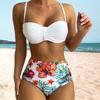 2Pcs/Set Novelty Summer Swimsuit Bandeau Wading Padded Women Split Two Pieces Bikini Set Water Activity Clothing