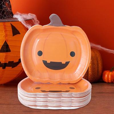 50 штук Хэллоуин Бумажные тарелки Посуда для вечеринки в честь Дня благодарения Осенний сувенир