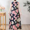 Летнее длинное платье, свободная летняя одежда для женщин, платья больших размеров, женское платье без рукавов с круглым вырезом XL-5XL
