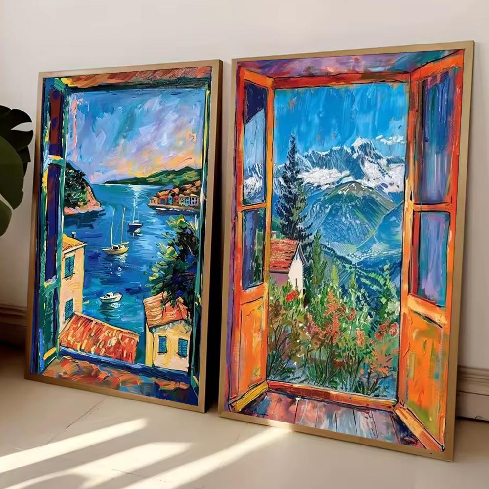 Henri Matisse Open Window Painting Poster Print For Living Room Home Decor Abstract Canvas Painting Modern Landscape Wall Art