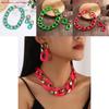 Unisex Bright Color Jewelry Set With Pendant And Metal Alloy Accents For Party Wear