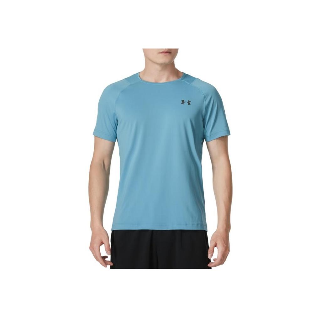 Under Armour Удобная дышащая футболка с коротким рукавом реглан для мужчин, светло-голубая 1383700-400