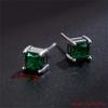 Изысканно изготовленные квадратные серьги с инкрустацией зеленого искусственного циркона, модные серьги-гвоздики для женщин, повседневный и праздничный декор