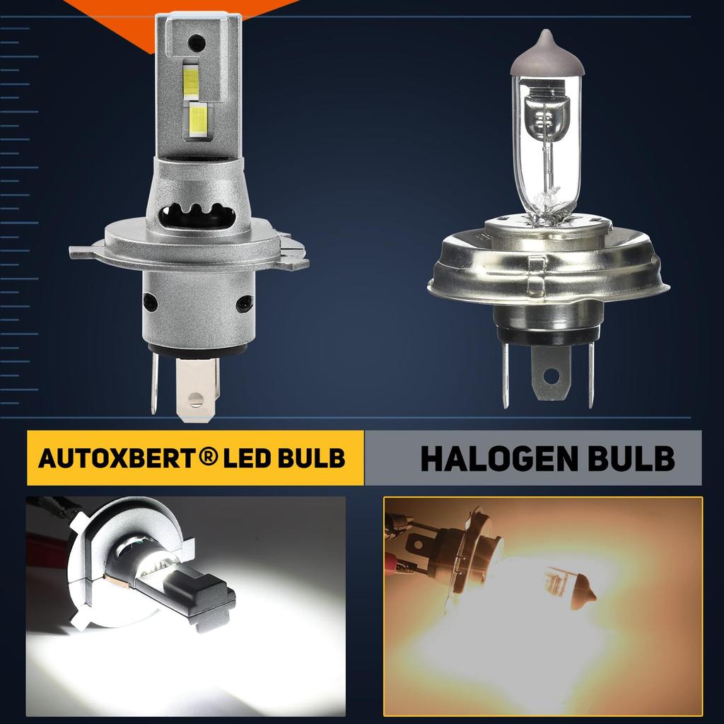 AUTOXBERT Светодиодная фара для мотоцикла H4, противотуманная фара H4/9003, 6000K, 50 Вт, 5-кратная яркость,