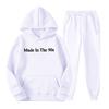 Trendy Unisex Hooded Fleece Lined Sweatshirt Tracksuit