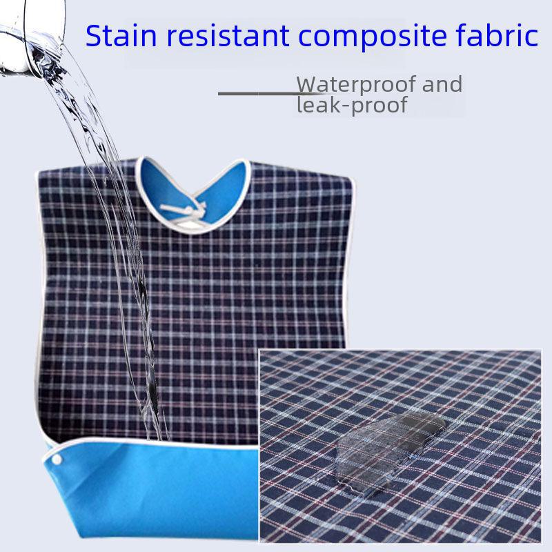 Водонепроницаемый клетчатый нагрудник для взрослых - герметичный, очень большой, устойчивый к пятнам, для столовой для пожилых людей