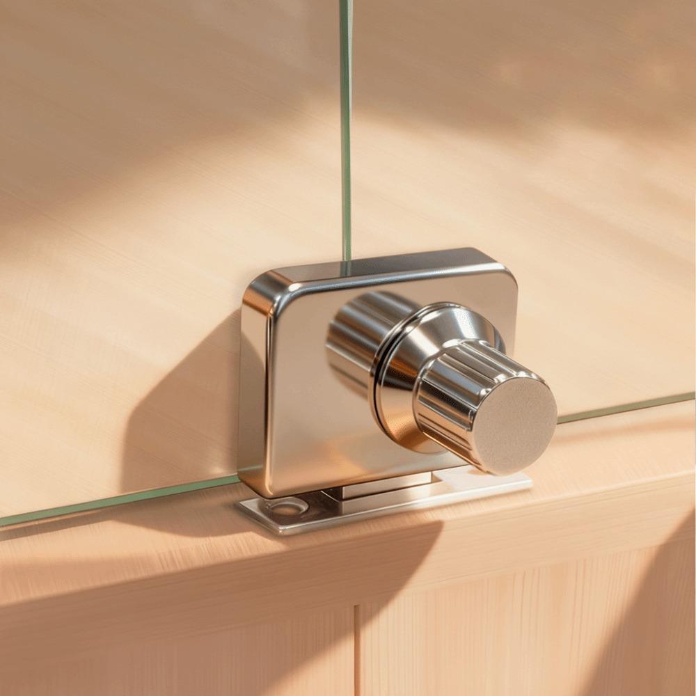 Zincs Alloys Glass Cabinet Lock High Strength Non Perforated Door Lock Easy To Install Corrosion Resistant Single Door Latch