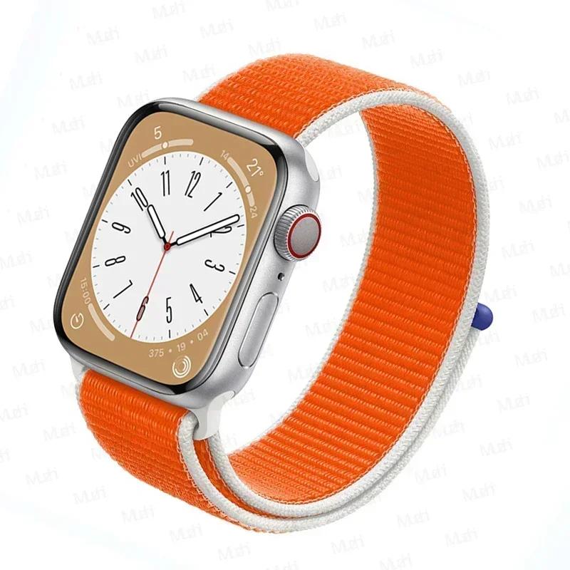 Нейлоновый ремешок-петля для ремешков Apple Watch 46 мм 44 мм 40 мм 45 мм 41 мм 42 мм Спортивный браслет iwatch Ultra 2 49 мм Серии 10 9 8 se 7 6 5 4 Ремешок