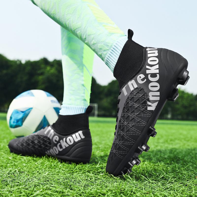 31-48 Мужские/женские футбольные бутсы. Высококачественные большие кожаные высокоэластичные носки, футбольные тренировочные бутсы с длинными ногтями из искусственного газона.