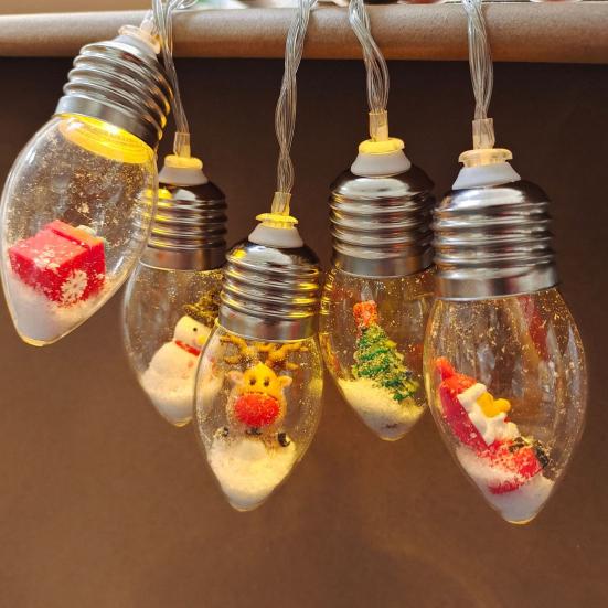 Рождественские светодиодные гирлянды с цветными снежинками для украшения дома