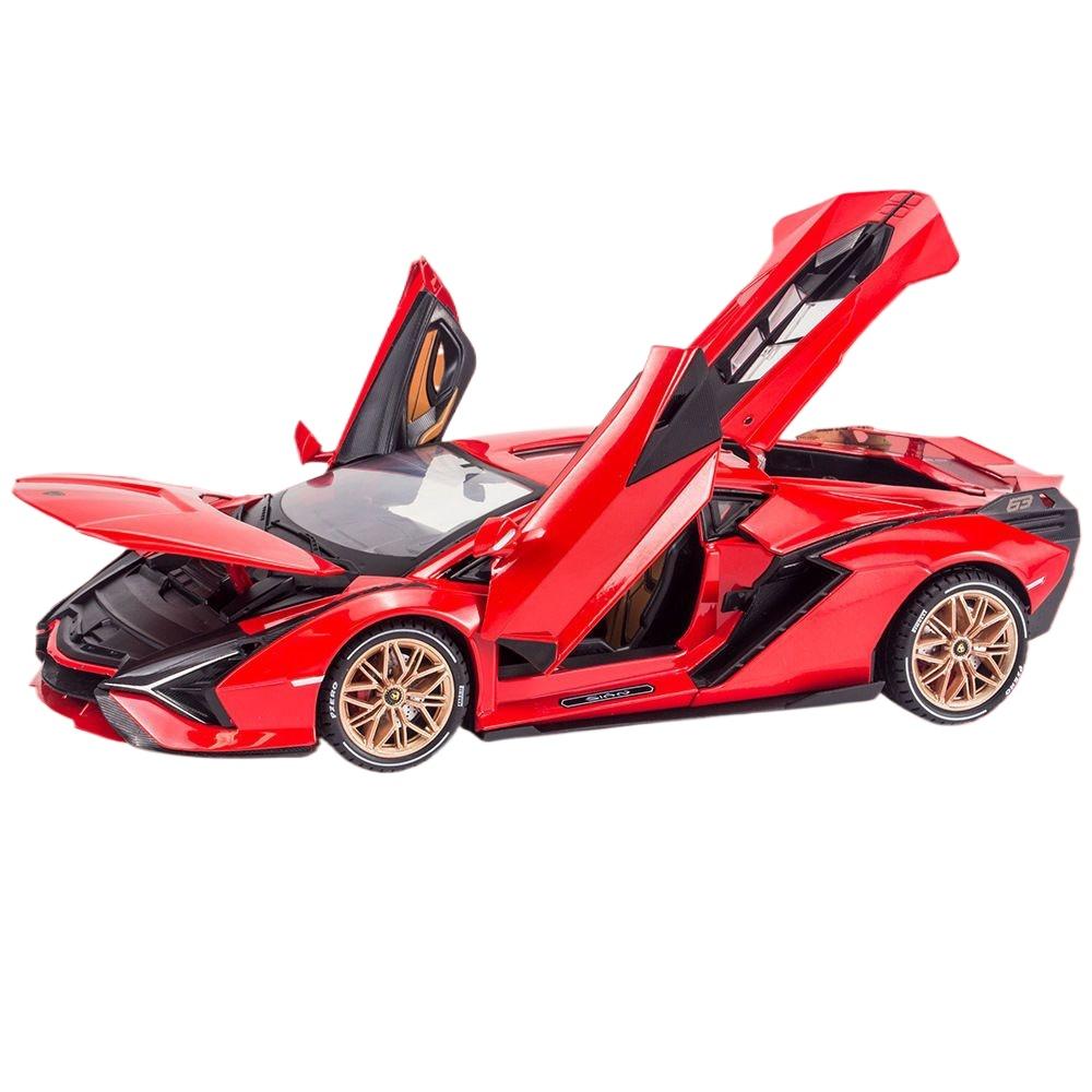 1/18 Lamborghini Sian Суперкар на Новой Энергии Сплав Литье под Давлением Модель Автомобиля Звук и Свет Коллекция Хобби Декоративные Изящные Украшения