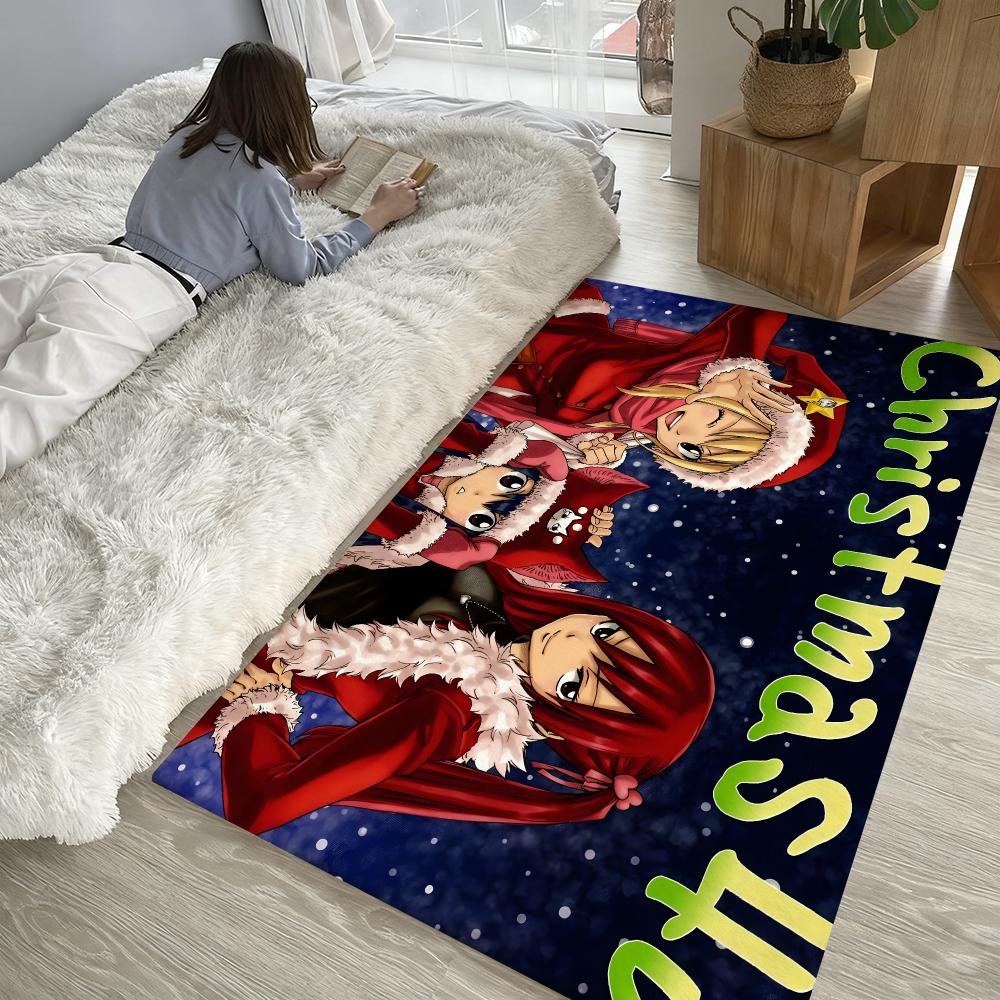 Fairy Tail Floor Mat Soft Thickened Absorbent Non-Slip Bedroom Living Room Door Mat Home Decor Flannel Rugs