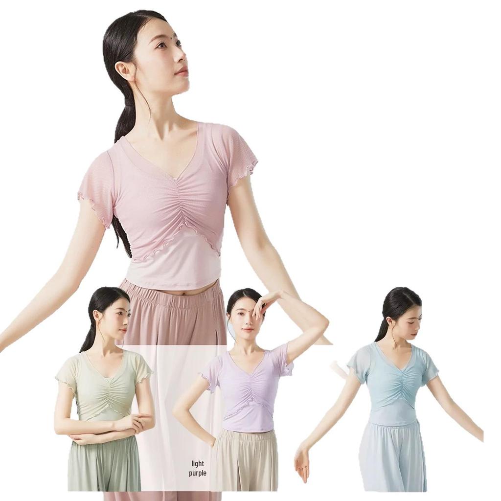 Женский топ с коротким рукавом для современного танца