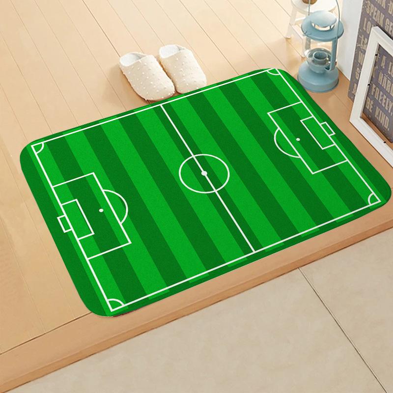 VIKAMA Football Pitch Doormat Stain-Resistant & Non-Slip Entrance Hallway Mat Bedroom Entrance Rug Bedside Carpet Home Decor