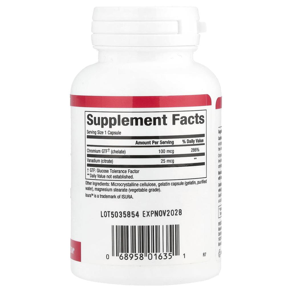 Chromium & Vanadium, 125Mcg, 90 Capsules