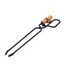 Log Tongs Beech Wood Handle Iron Clamp High Temperature Resistance Fire Tongs for Outdoor Log Tongs