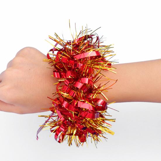 1 пара мишурных браслетов, красочная эластичная лента, универсальный размер для взрослых и детей, реквизит для детского сада, танцевального выступления, День защиты детей, спортивная группа поддержки