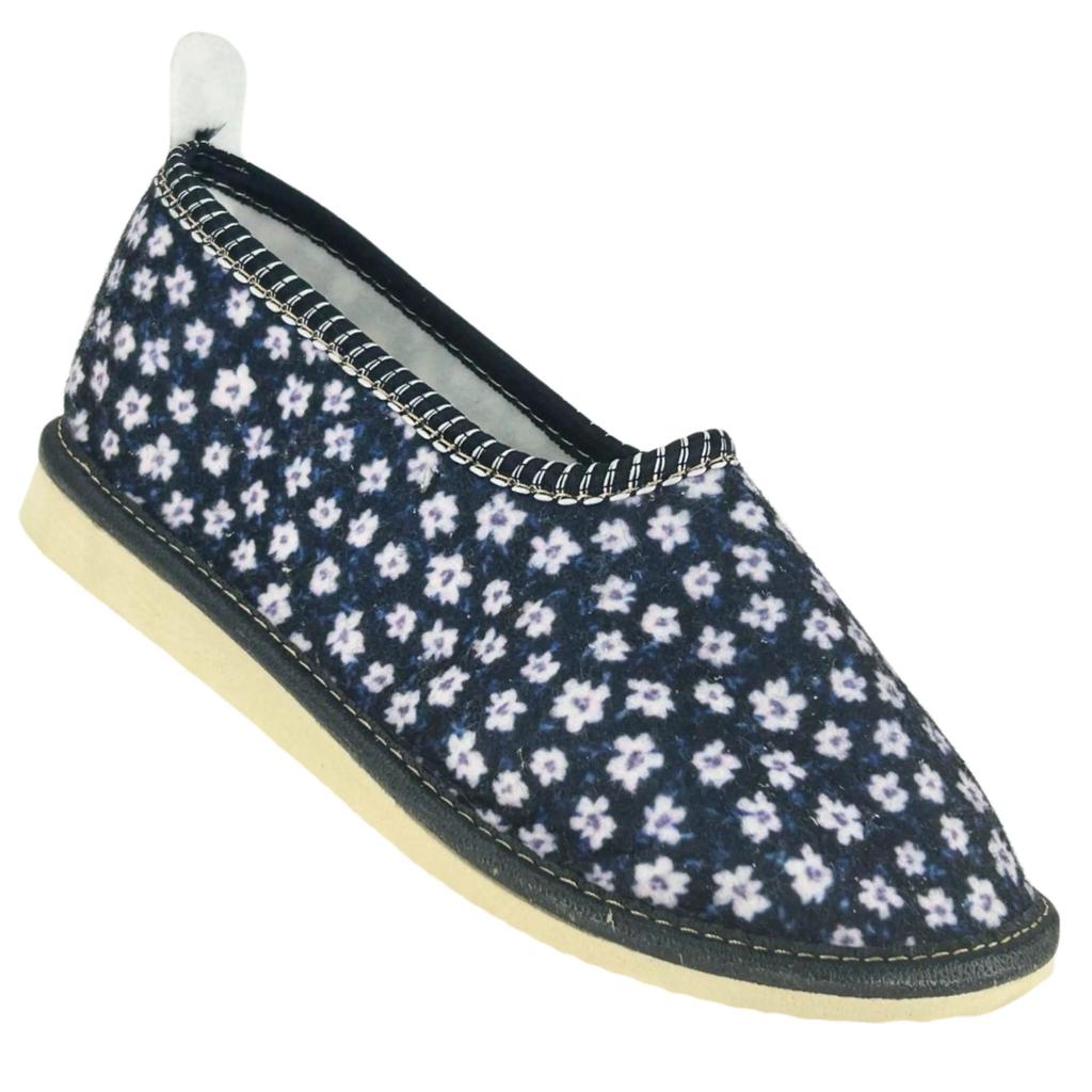 Women's shoes with a heel, house slippers with flowers 37