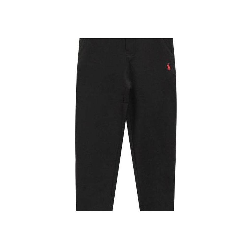 Polo Ralph Lauren Kids Logo Embroidered Solid Color Cuffed Knit Sweatpants Kids Bottoms Black 323720897-002