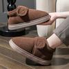 Men's Cotton Slipper Bag Heel Winter Home Indoor Plush Cold-proof Home Non-slip High-top Velcro Warm Cotton Shoes