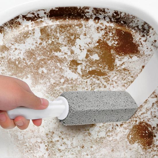 Пемза для чистки унитаза с эргономичной ручкой, натуральный абразив, средство от известкового налета, удалитель пятен с унитаза, чистящая щетка