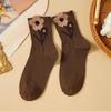 Коричневые ретро хлопковые носки Носок с медведем Носки средней длины для девочек Удобные Осенне-зимние Мягкие Кавайные носки для женщин