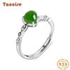 Танцизное классическое кольцо из стерлингового серебра 925 пробы с цирконом и нефритом, женские ювелирные изделия, свадебное обещание, подарок для вечеринки