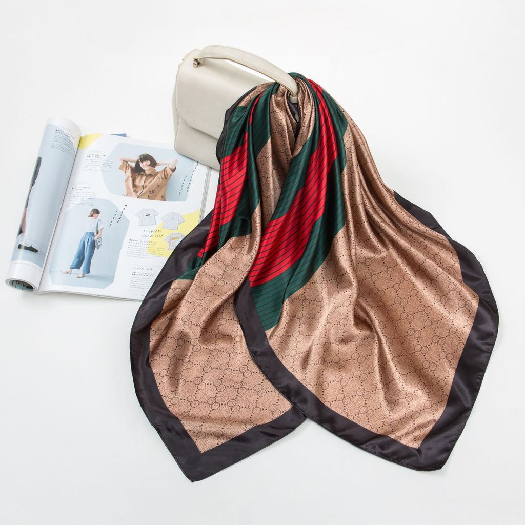 Большой квадратный шарф из искусственного шелка 90 см. Шелковый шарф женский. Новинка 2024 года. Весенние и осенние модели зарубежной модной рубашки. Большой квадратный шарф. Материнский шарф.