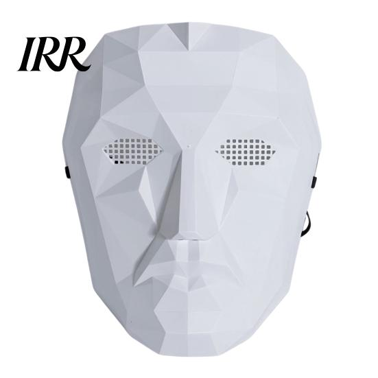 Adjustable Mask Halloween Geometric Mask, Polygonal Cool Party with Mesh Eyes, Unique Costume Black White Cosplay for Masquerade, Accessory Sharp Edge