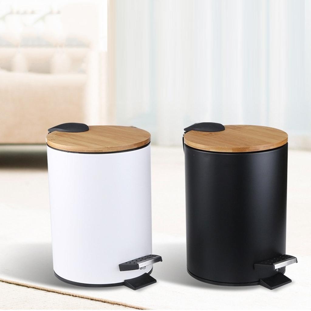 Черный роскошный мусорный бак для кухни, ванной, офиса, хранения, гостиной, мусорные баки, корзина с крышкой, органайзер для уборки, 5 л