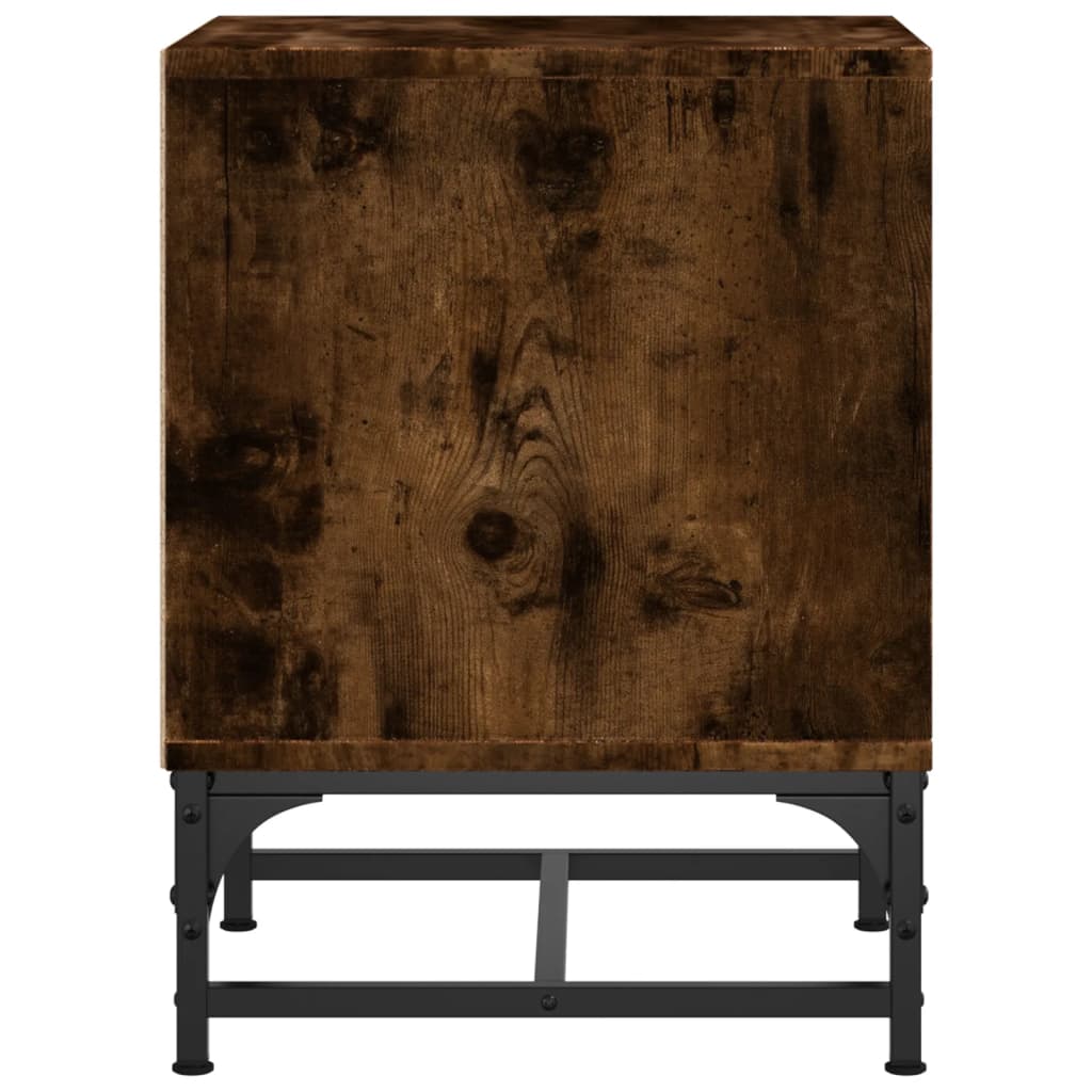 Nightstands with Glass Doors 2 pcs Smoked Oak 35 x 37 x 50 cm