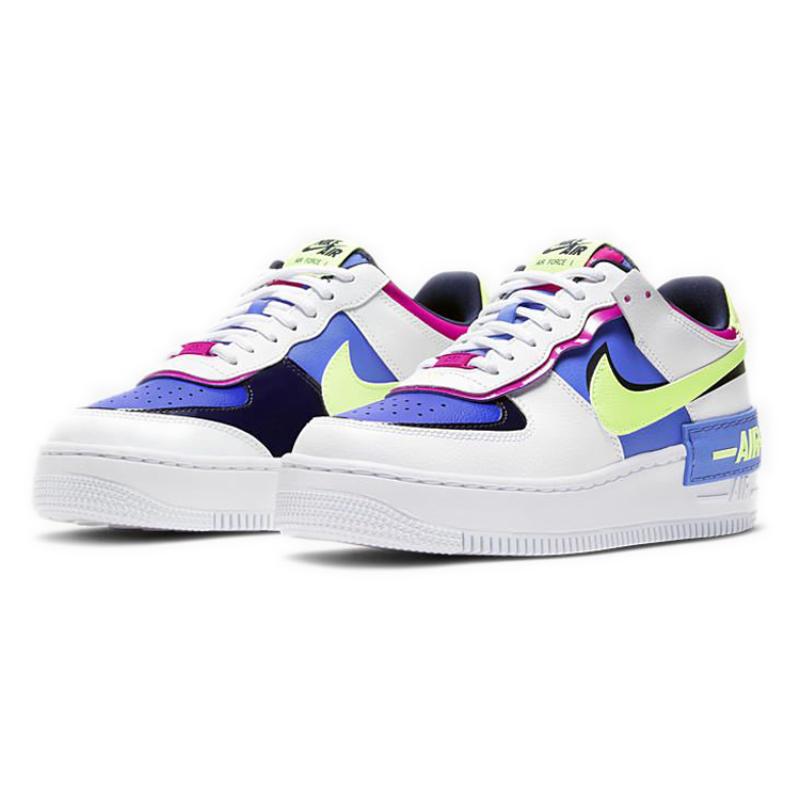 Nike Женские кроссовки Air Force 1 Low Shadow White Sapphire Barely Volt CJ1641-100