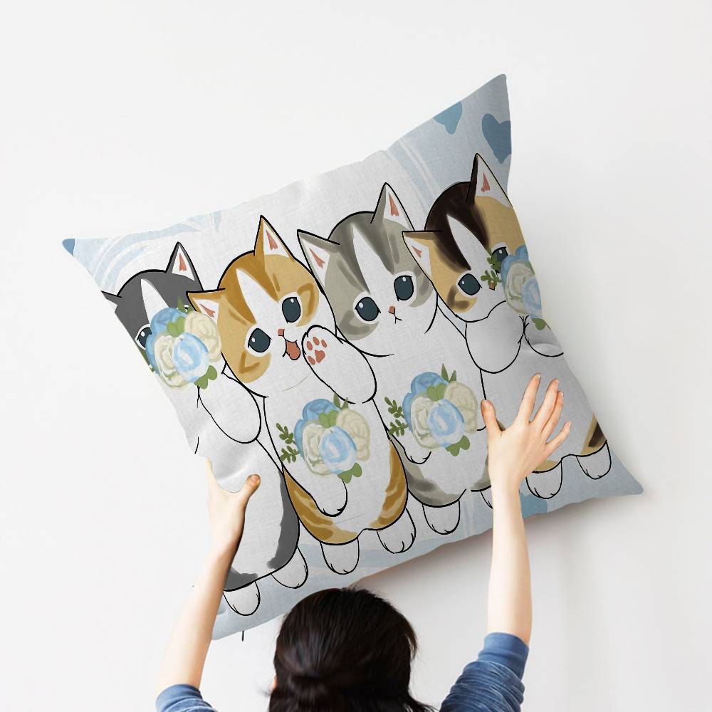 Popular Cute M-Mofusand Cat Cushion Cover Pillow Cover Decor Pillowcase Printed Cushion Case For Couch