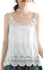 Aquamie Cotton Camisole with Cute and Layering Tank Summer Cami Underwear Women's Lace, Visible, Top, (White)