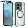 KEYSION Прозрачный магнитный чехол для Redmi Note 13 Pro 4G 13 Pro+5G Ударопрочная задняя крышка для телефона для Xiaomi POCO X6 5G M6 Pro 4G