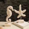 Conch Wood Carving Marine Starfish Sea Wood Sculptures Ornaments   Living Room