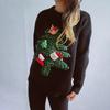Women's Fashion Fall And Winter Christmas Loose Round Neck Pullover Knitted Sweater