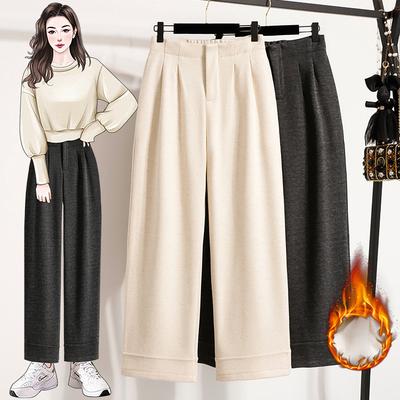 DIMANAF Осень Зима Женские Брюки Большого Размера Толстые Модные Женские Длинные Брюки Флок Большие Свободные Штаны 2025