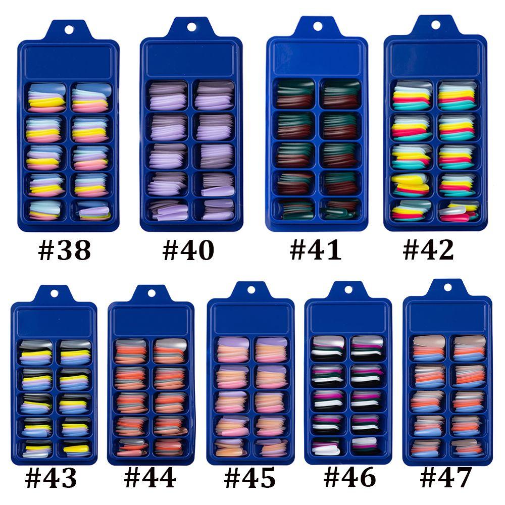 100Pcs Candy color Acrylic Beauty Tools False Nail Tips Full Cover Ballerina Fake Nails Manicure