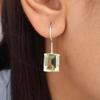 Green Amethyst Gemstone 925 Sterling Silver Jewelry Handcrafted Earrings 1.06" EE-167-17