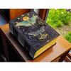 Luna Moth Grimoire – Handmade Spell Book with Lock | Personalized Wiccan Leather Journal with Deckle Pages | Witchy Gift