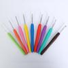 Набор радужных алюминиевых крючков для вязания с мягкой ручкой и шерстяными иглами