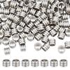 1set 120pcs 202 Stainless Steel Beads Grooved Column Stainless Steel color 6x4.5mm Hole: 4mm