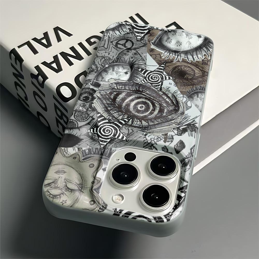 Чехол для телефона Dark Eye Collage для iPhone 16 Pro Max 17 15 14 Plus 13 12 11 17Air, гладкий чехол Funda Coque