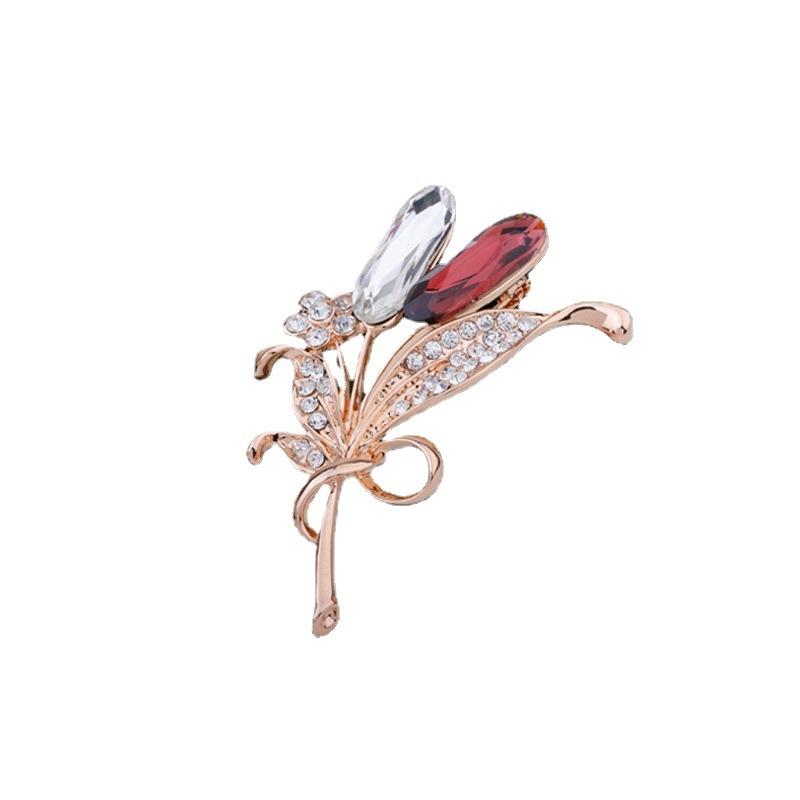 JMXD-Fashion Diamond Corsage Metal Accessories Peacock Open Screen Rhinestone Decorative Party Brooch