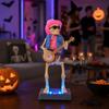 Scary Animated Skeleton Band Decoration, Lighted Halloween Skeleton Prop with Sound for Haunted House, Holiday Party Decor