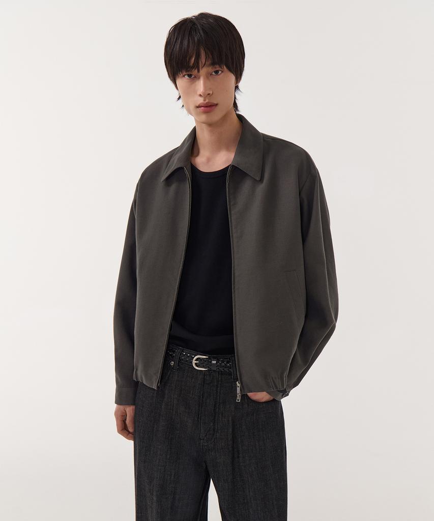 Musinsa Standard Linen Blend Minimal Blouson Jacket [Gunmetal]