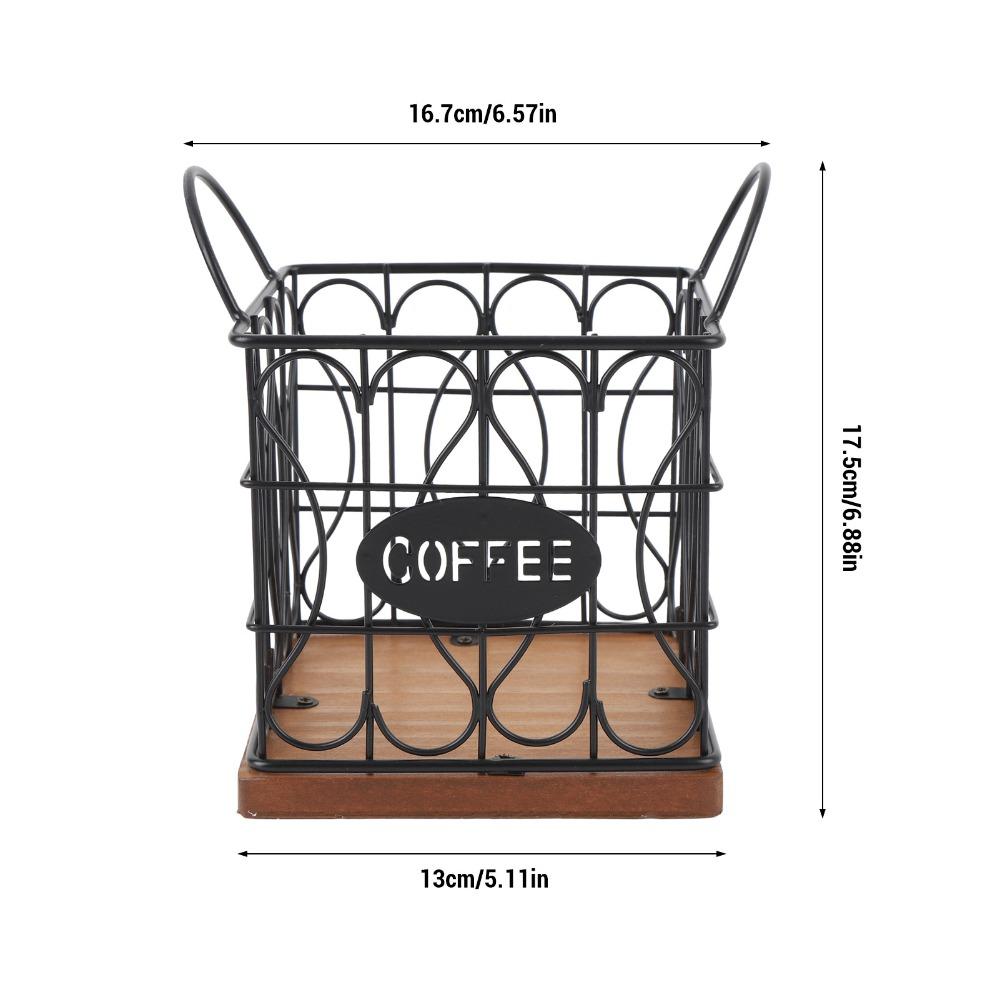 Large Capacity Coffee Capsule Storage Basket Metal Coffee Pod Basket Kitchen Countertop