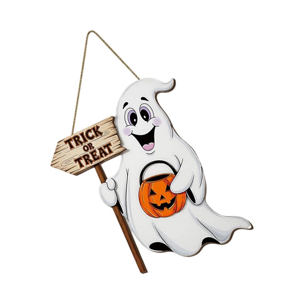 Halloween Ghost Wooden Sign For Spooky Home Decor Crafted From Durable Poplar Wood